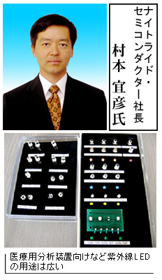 ナイトライド・セミコンダクター社長 村本 宜彦氏 医療用分析装置向けなど紫外線LEDの用途は広い